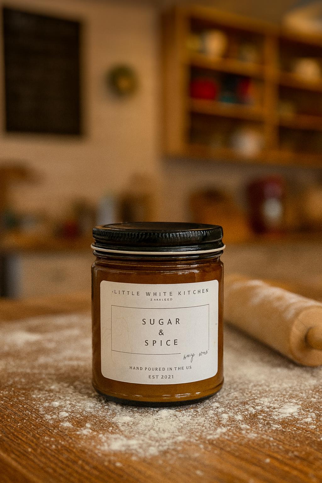 Sugar and Spice Wooden Wick Soy Candle | Vanilla, Cinnamon, Clove