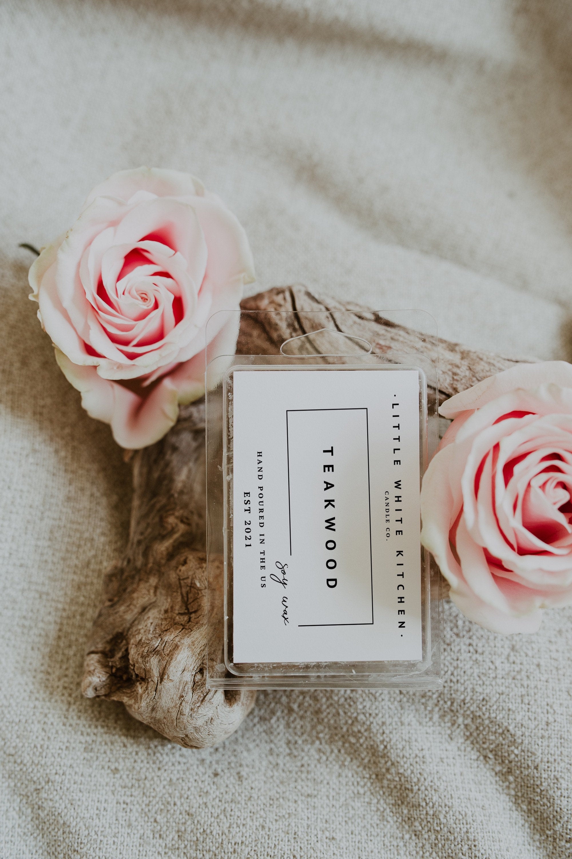 Teakwood Soy Candle – Wood Wick, Earthy Scent