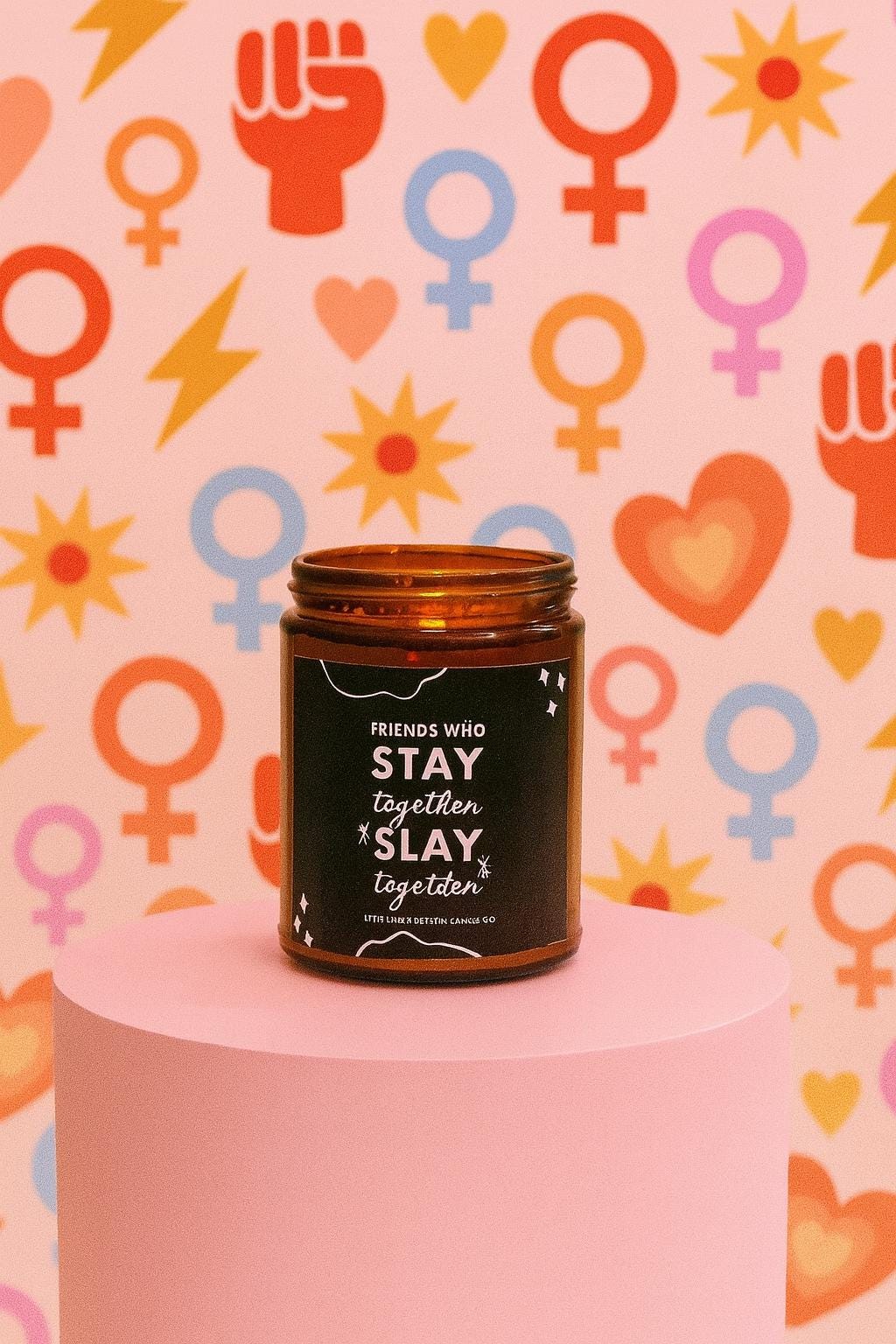 BFF Soy Wax Candle | Strawberry Shortcake Scent, Wood Wick
