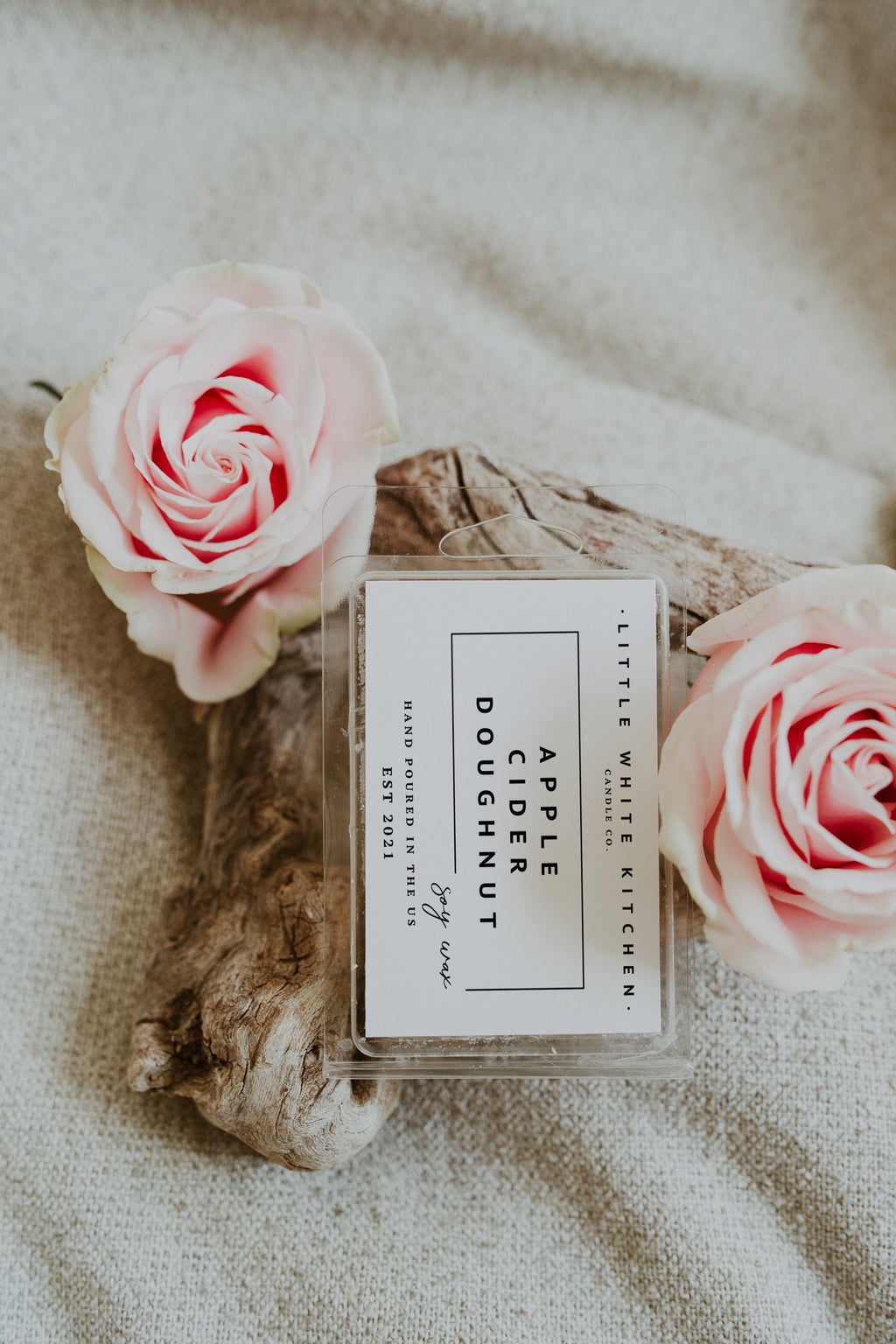 Apple Cider Doughnut Soy Candle, Wood Wick, Fall Scent