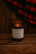 Flannel Scented Soy Candle, Wood Wick, Masculine Cologne