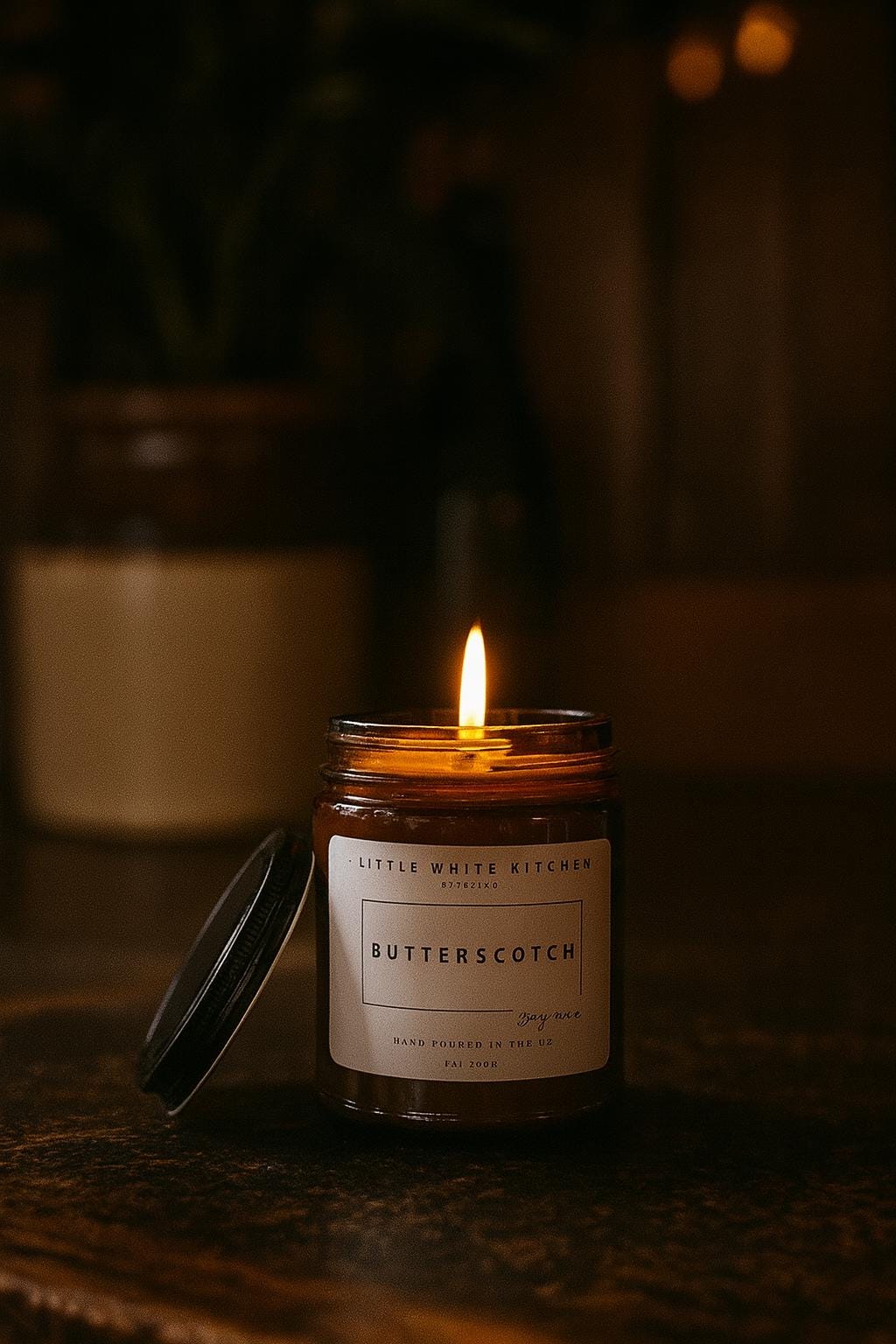 Butterscotch Soy Candle, Wood Wick, Highly Fragrant
