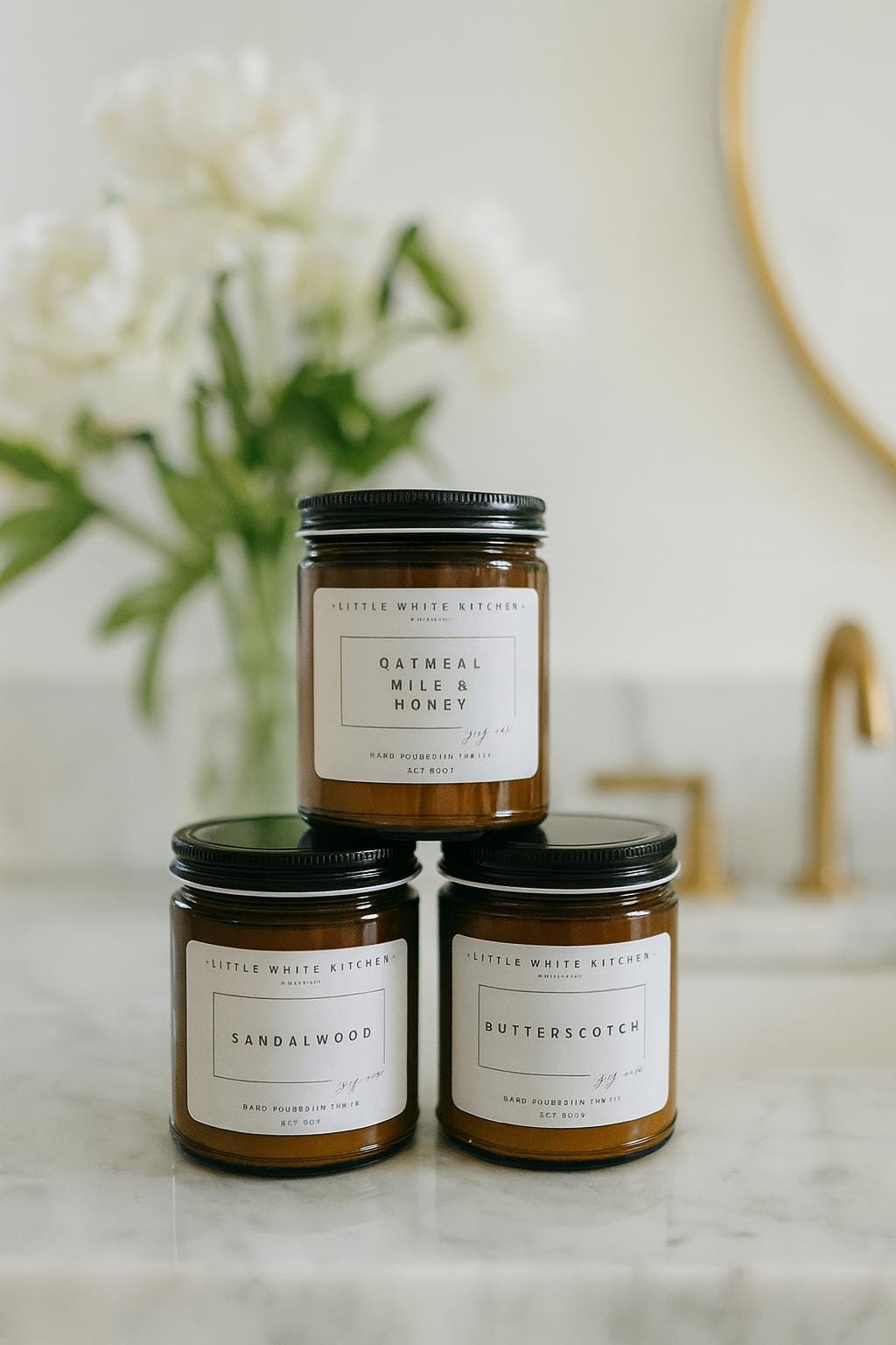 Mother's Day Soy Candle Trio | Oatmeal Honey, Butterscotch, Sandalwood