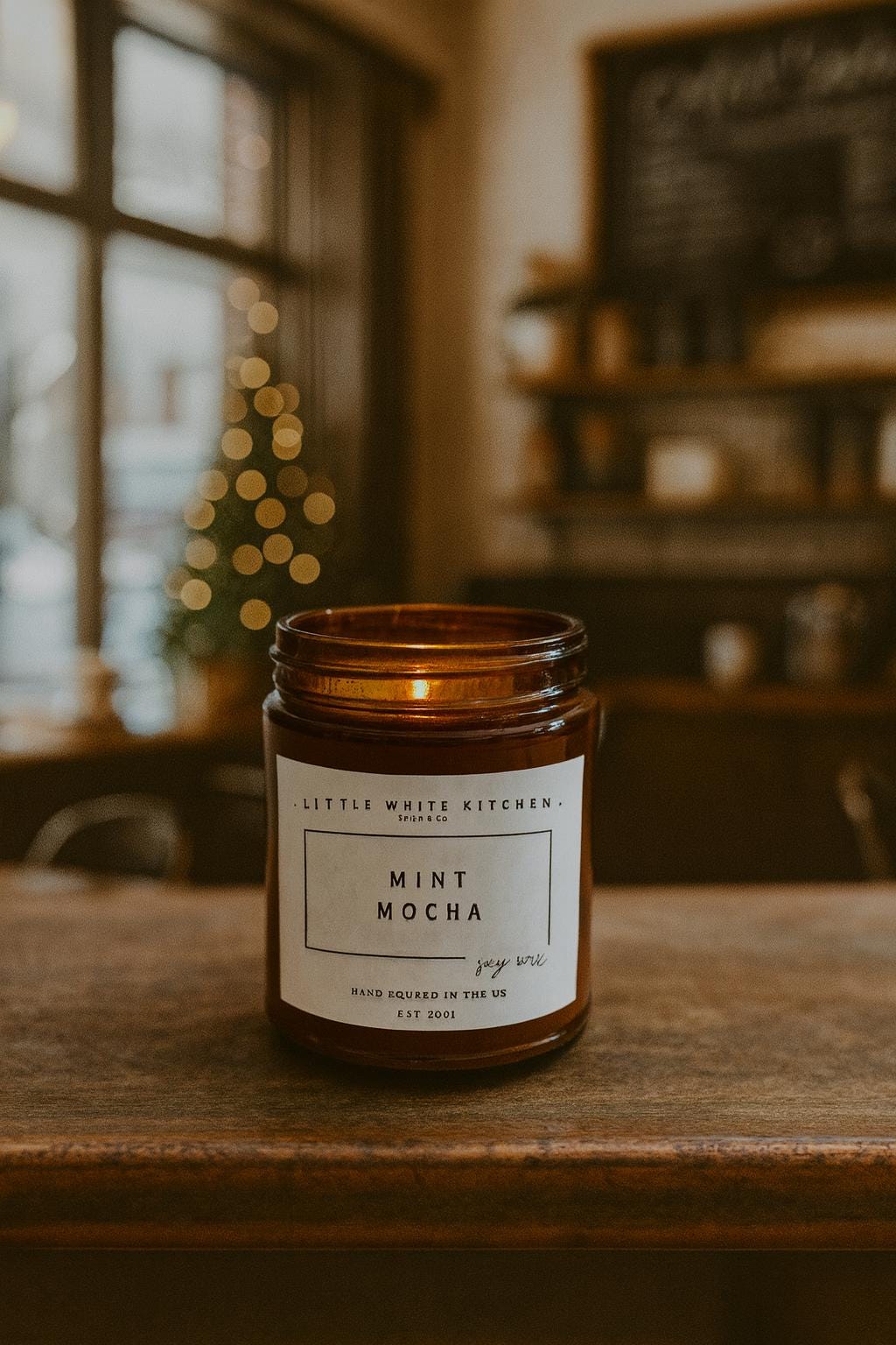 Mint Mocha Soy Candle | Wooden Wick, Winter Scent