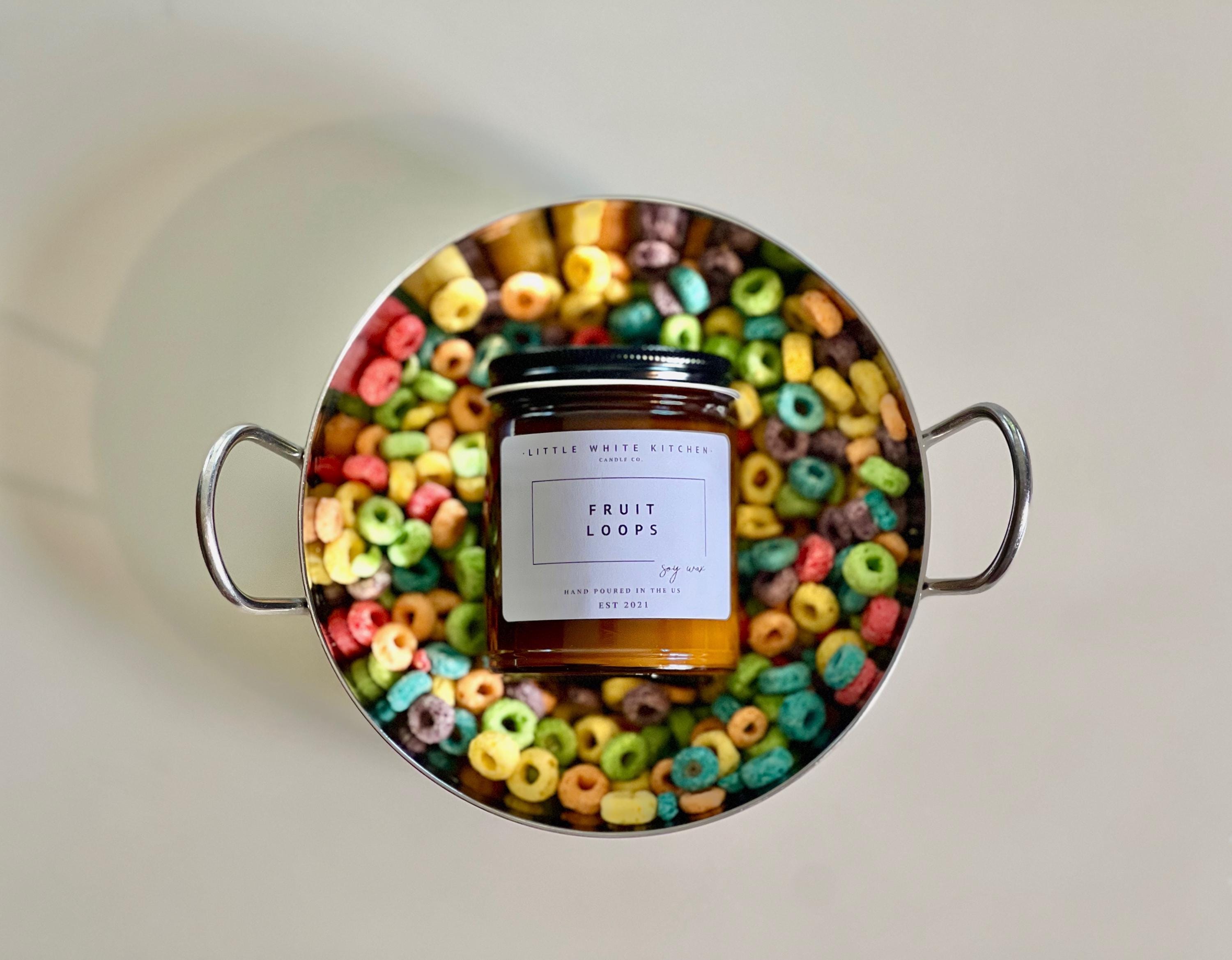 Fruit Loops Scented Soy Candle | Wooden Wick, Nostalgic Cereal Scent