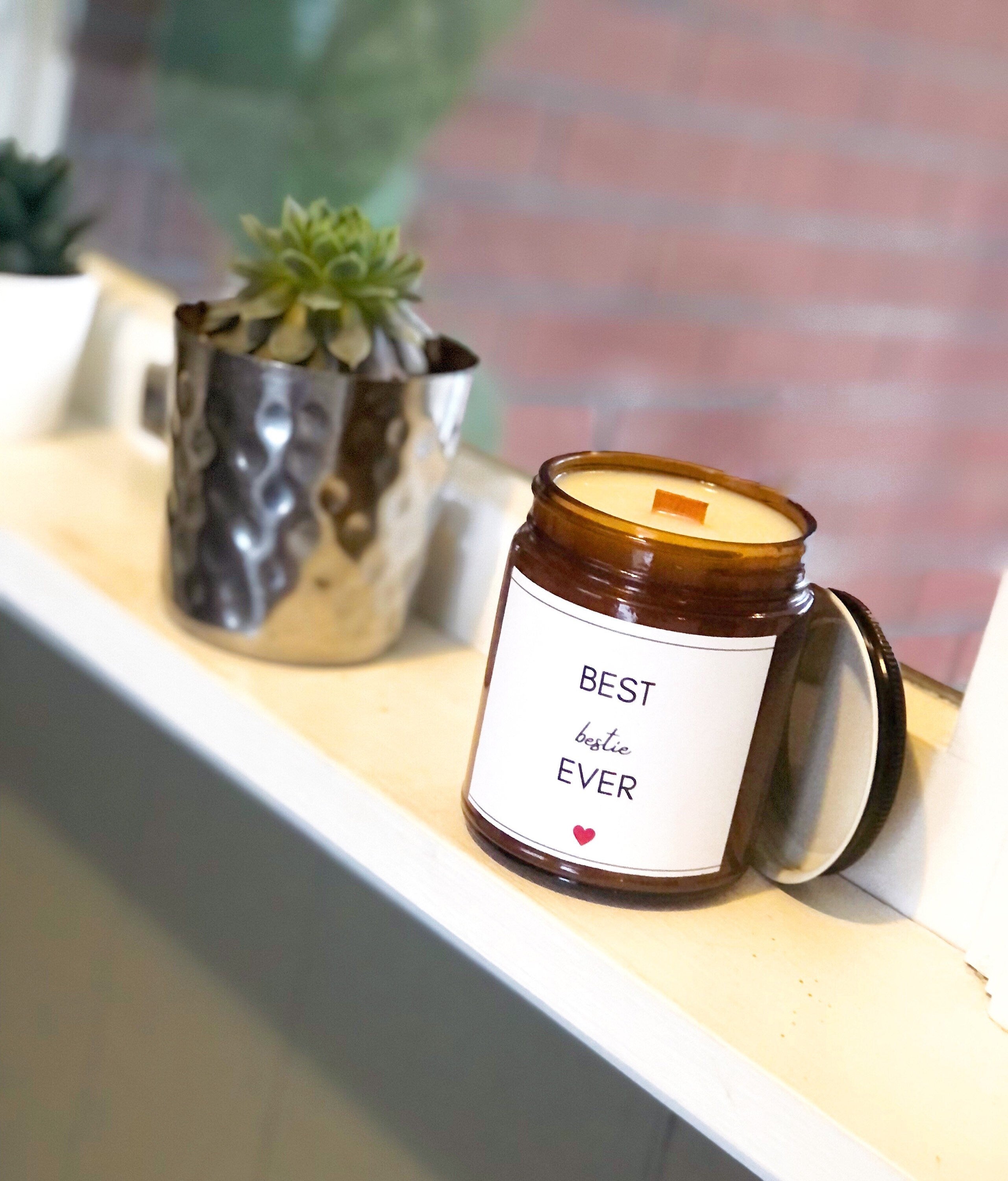 Bestie Candle | Vanilla Cupcake Scented Soy Candle, Wood Wick
