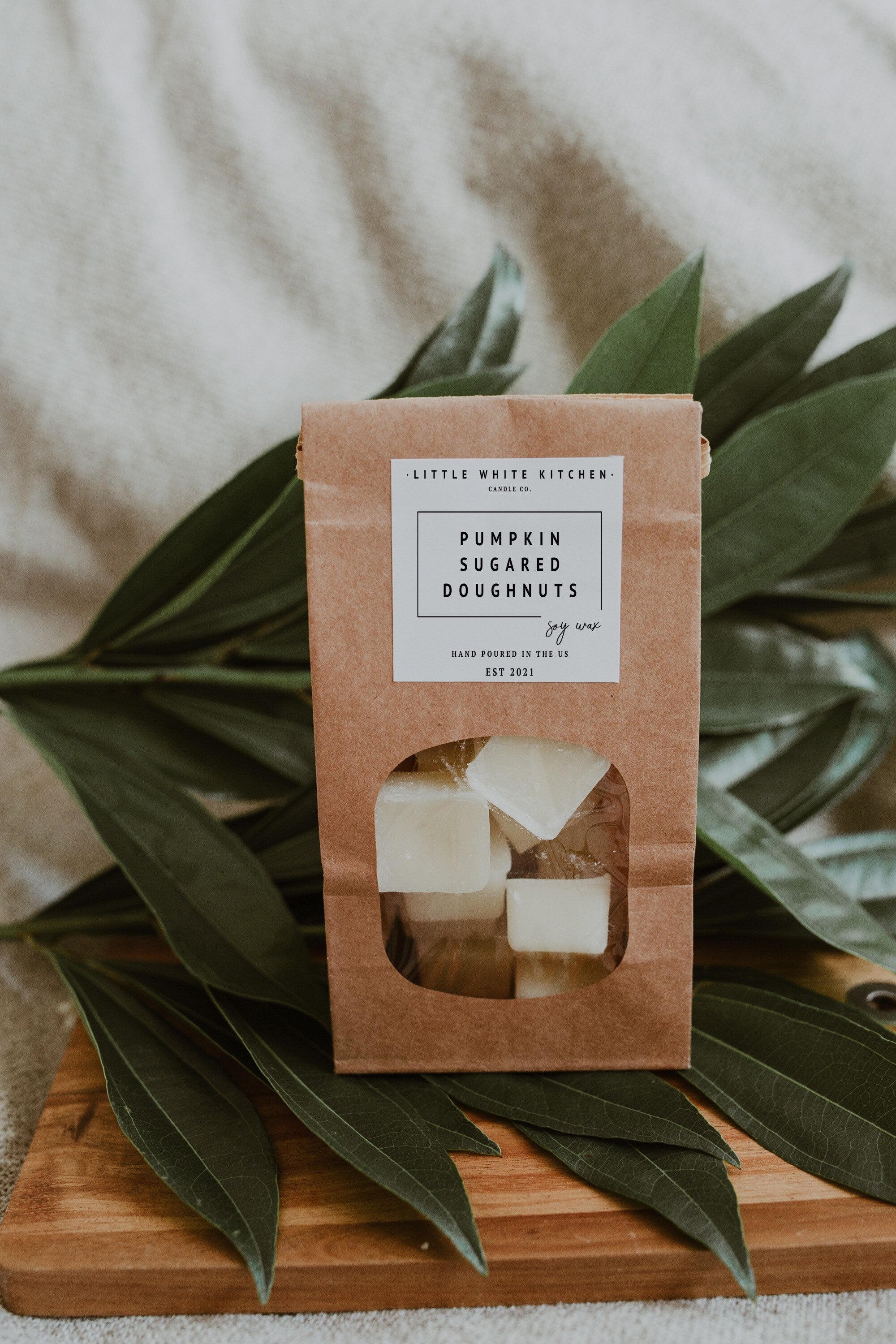 Pumpkin Doughnut Soy Candle | Wooden Wick, Amber Jar