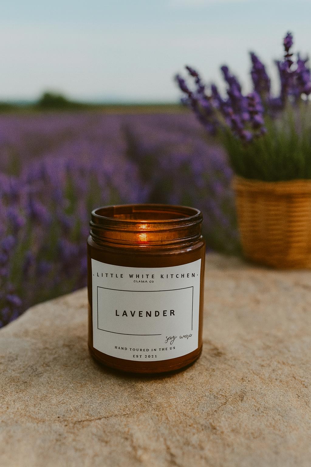 Lavender Soy Candle, Wood Wick, Calming Scent