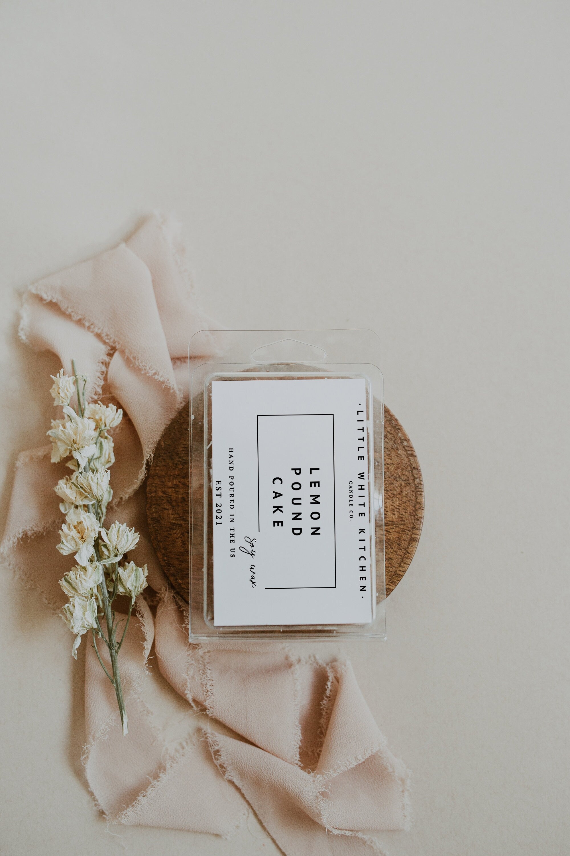 Lemon Pound Cake Soy Wax Candle, Wood Wick