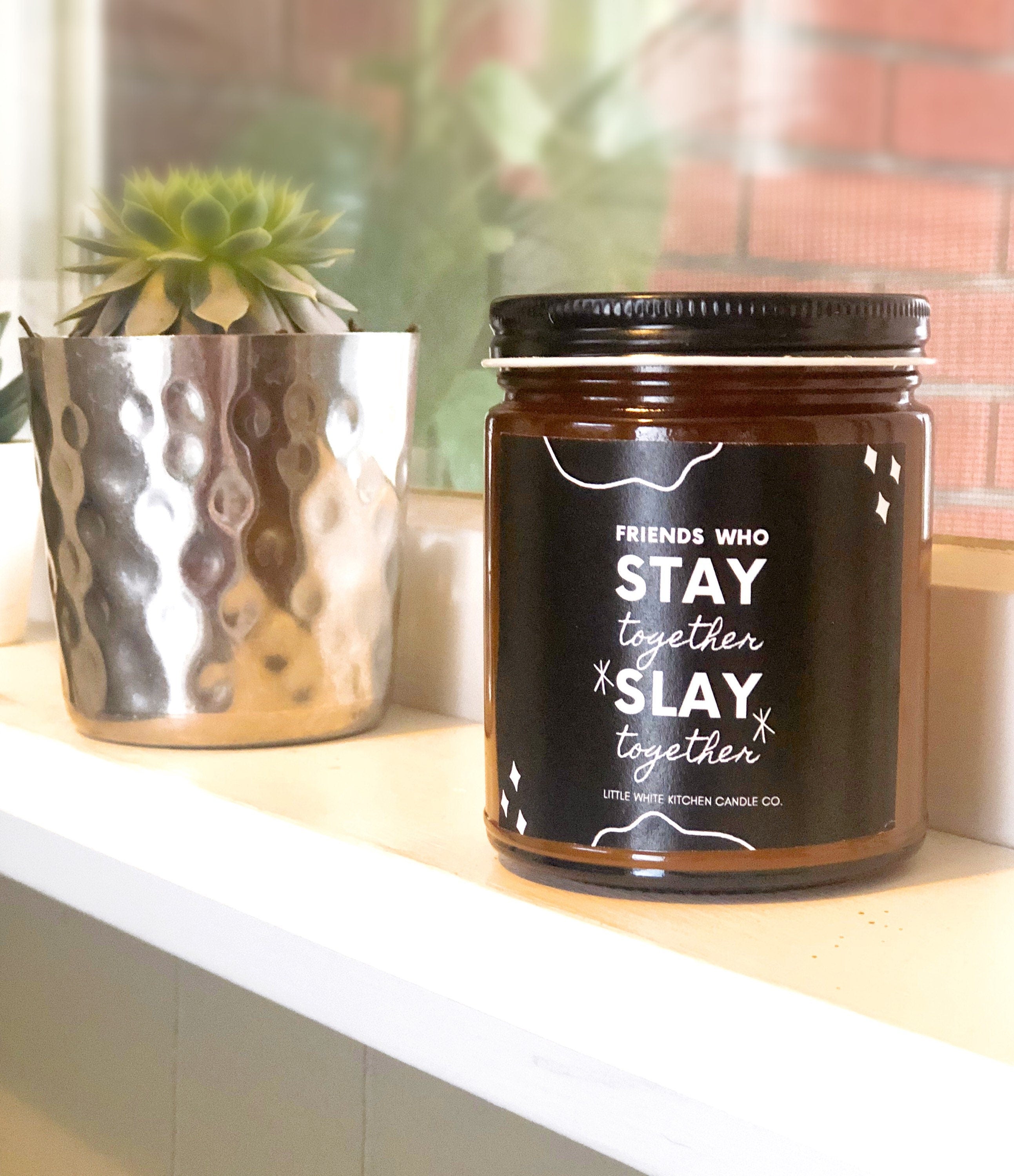 BFF Soy Wax Candle | Strawberry Shortcake Scent, Wood Wick