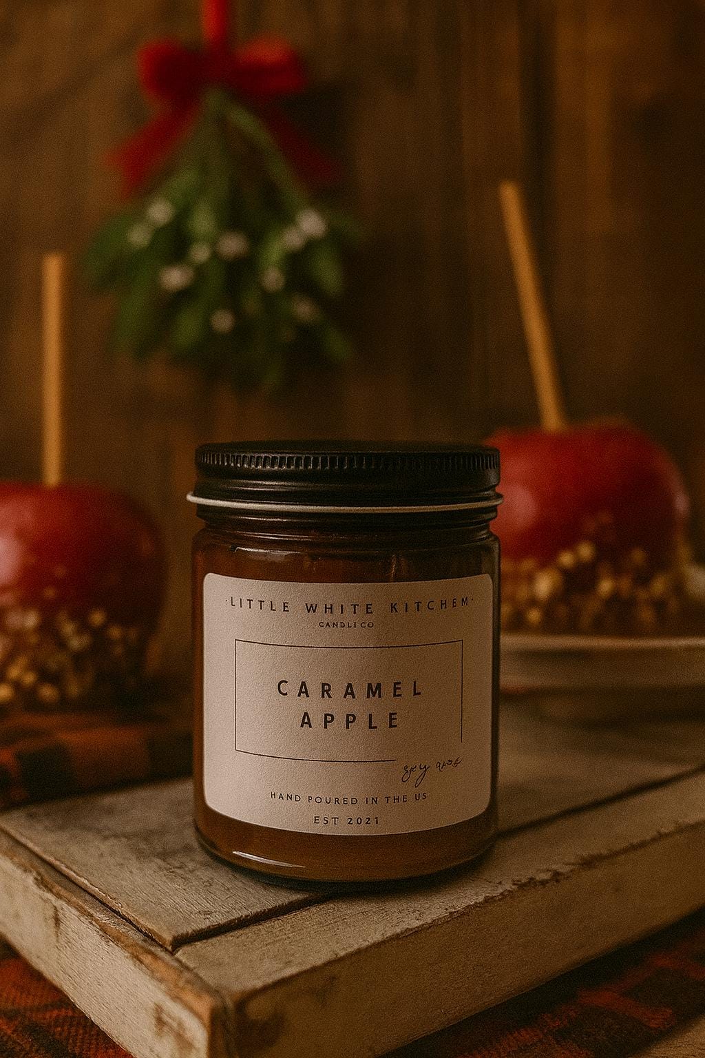 Caramel Apple Scented Soy Candle | Wooden Wick, Fall Aroma