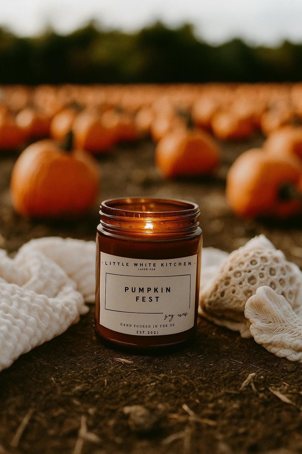 Pumpkin Fest Soy Wax Candle | Wooden Wick, Spiced Caramel