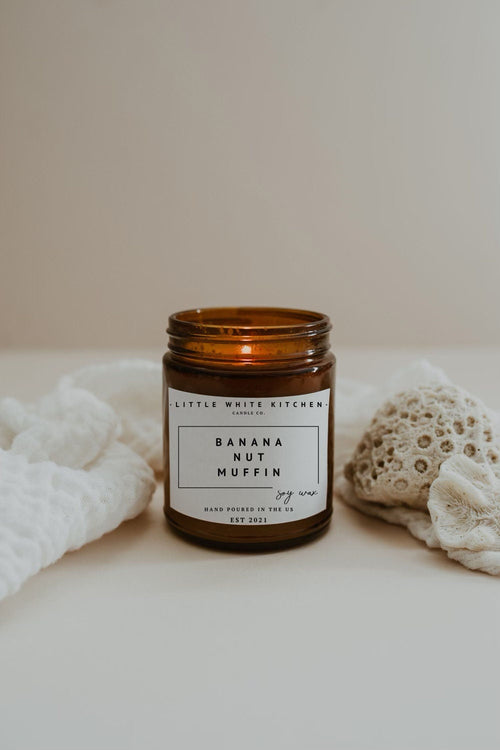 Banana Nut Muffin Scented Candle | Wooden Wick Soy Candle