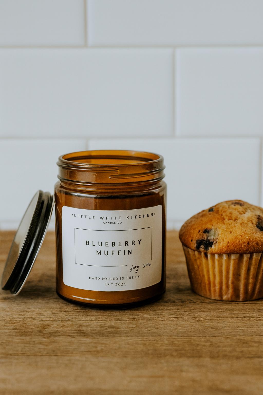 Blueberry Muffin Candle – Wooden Wick, Soy Wax, Bakery Scented
